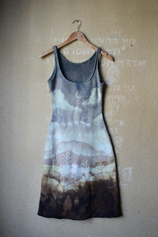 Fits Small/Medium -High Desert soothe -Tank Dress - super soft 100%cotton french terry - dead stock fabric