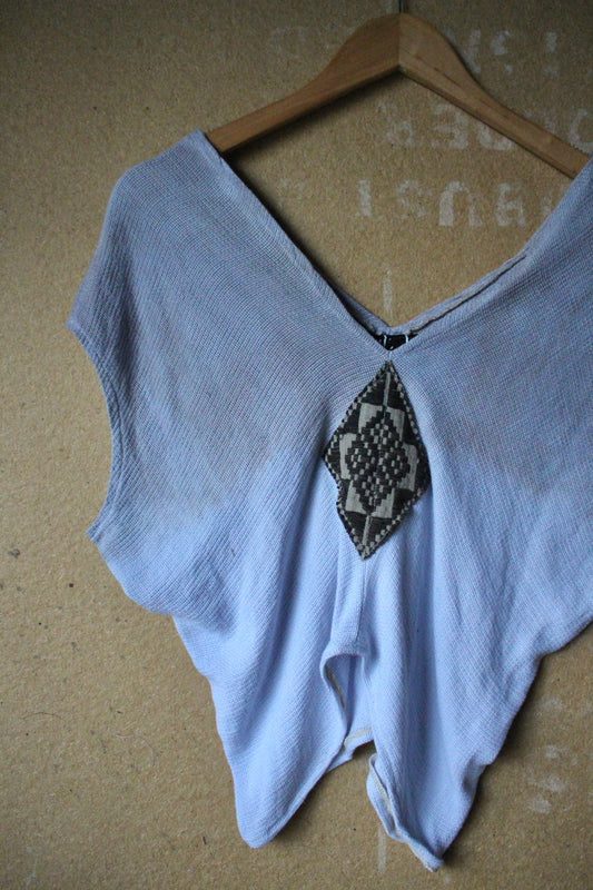Iced lavender Henka Top - Fits XS/S Integration- 100%Cotton - Deadstock fabric- Regenera-zhinh