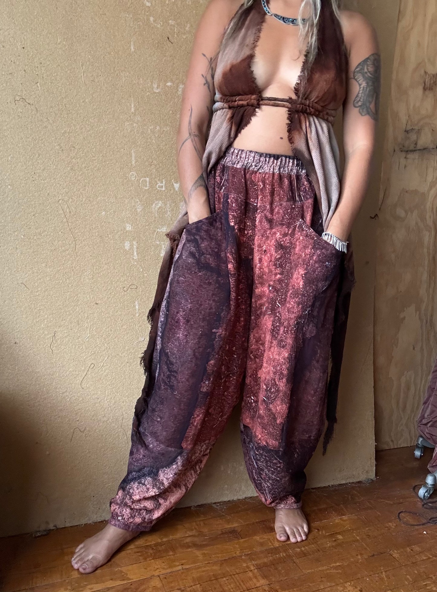 New! GOA Earth -Parachute Pants- RTS or MTO (2-4 Weeks) - Oxidation of the World Collection - 100% Organic Kala cotton Rain fed hand loomed heritage cotton