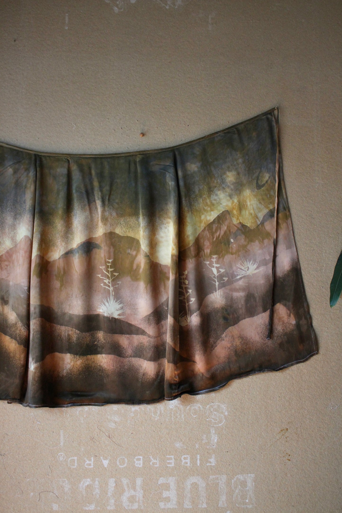 S/M - Harvest Mountains- Tapestry wrap skirt - Orange peel silk wrap skirt