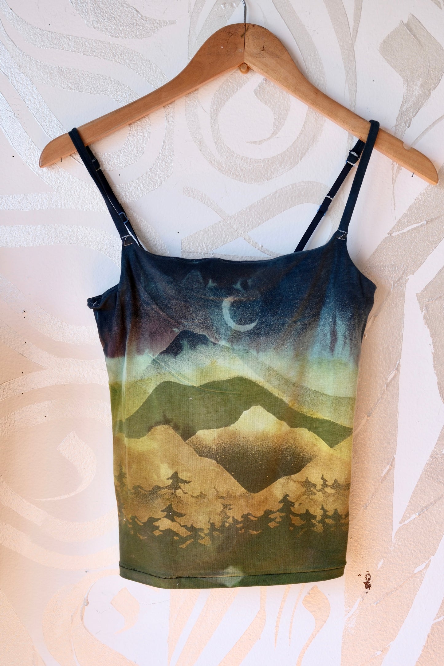 Medium- Emerald Mountains-  Cami Tank Top - 91% organic cotton and 9% elastane