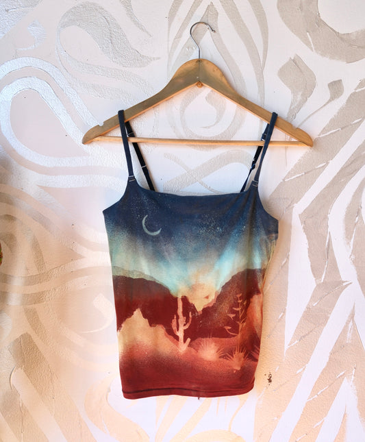 Large- Canyon Moonrise - Cami Tank Top - 91% organic cotton and 9% elastane