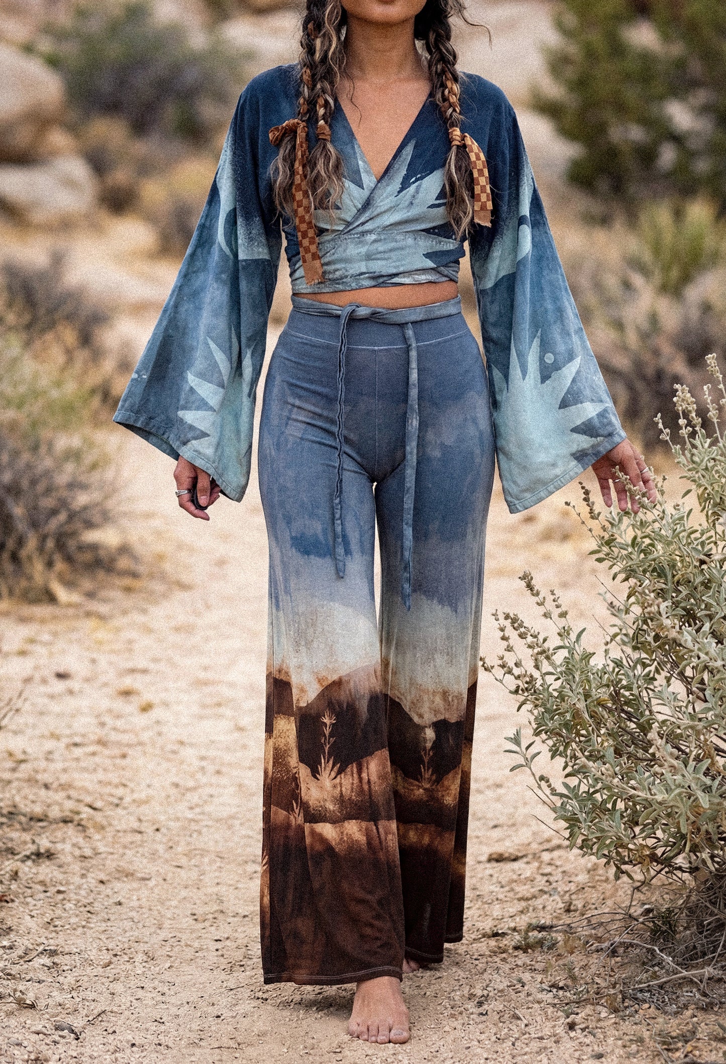 RESERVED -  XS/Small - High Desert Wide legged Pants - Liquidy flow - Modal/Spdnx - Upcycled