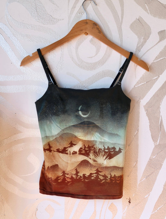 Medium - Midnight Mountain Hike - Cami Tank Top - 91% organic cotton and 9% elastane