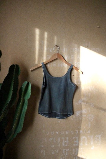 Small-  Celebration Of life Print - Screen Printed -Dark Teal grey/slate -Tank Top - Bambboo/cotton/spndx