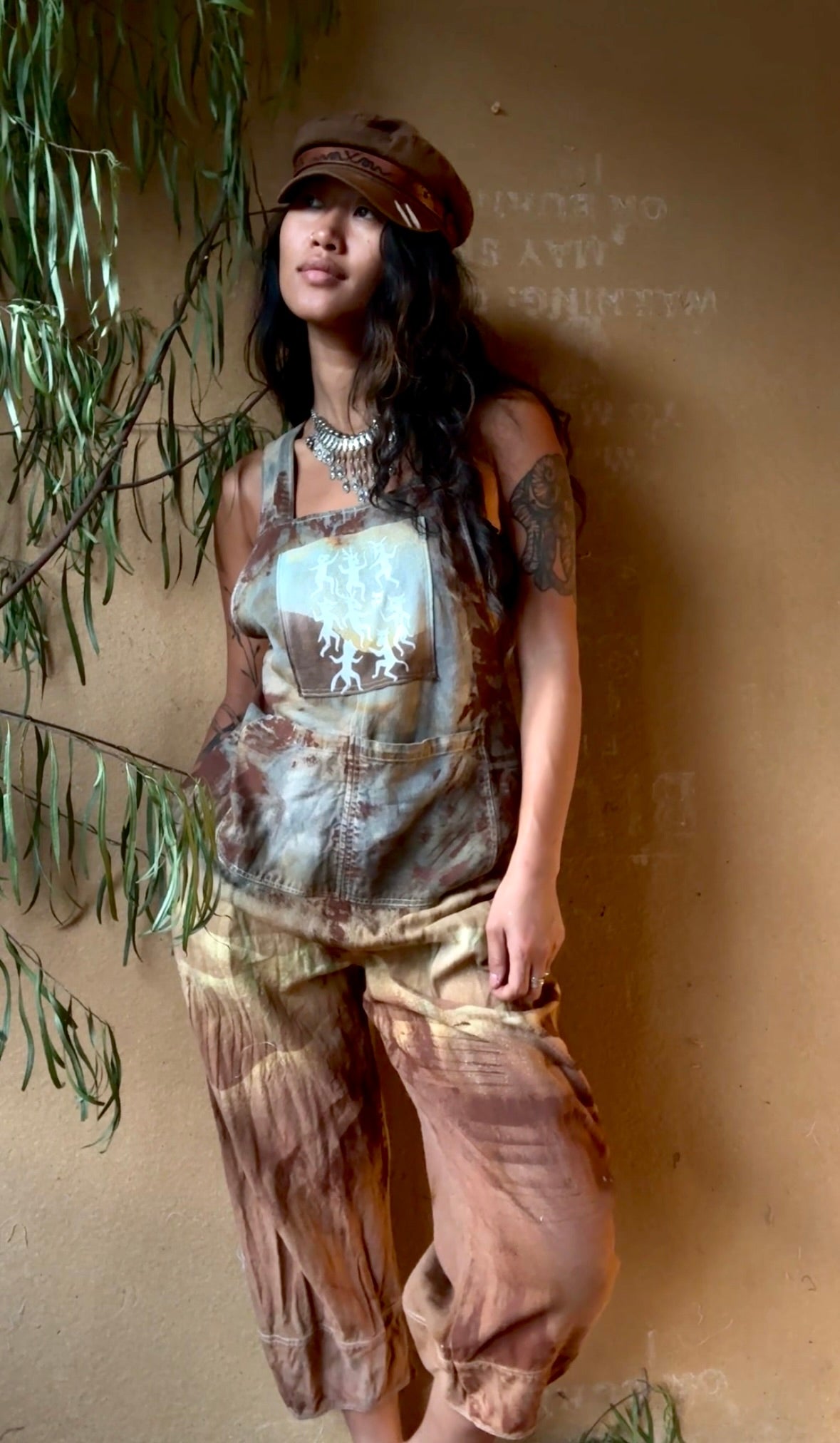 XS- OOAK - Celebration of Life - OXIDATE Marsupial Jumpsuit-(short length for 5.5ft and shorter) - 100%Cotton- Draw string waist