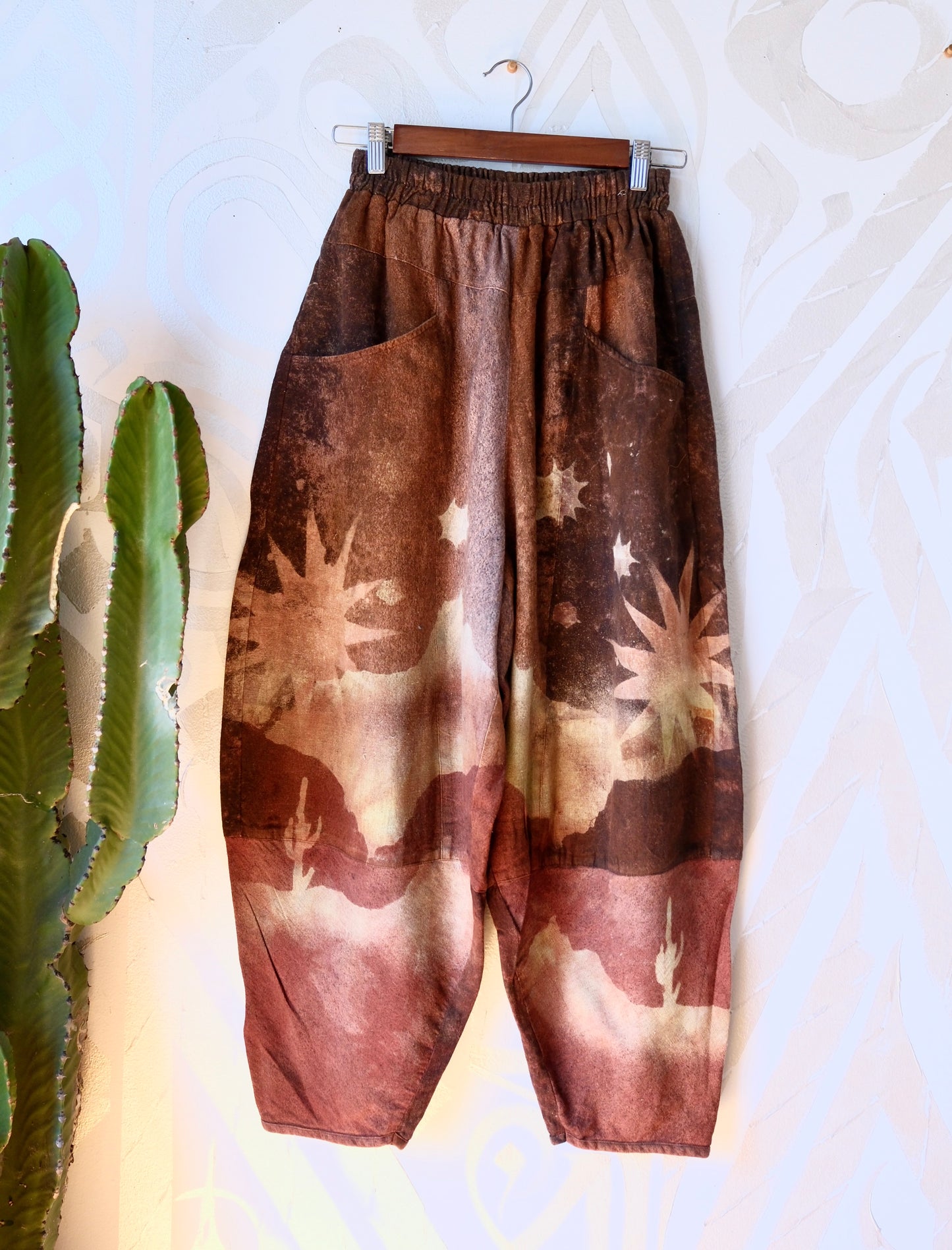S/M -  Oxidation of the World/Canyon Star Burst -Kala Cotton Parachute pants - made from 100% Organic Kala Cotton