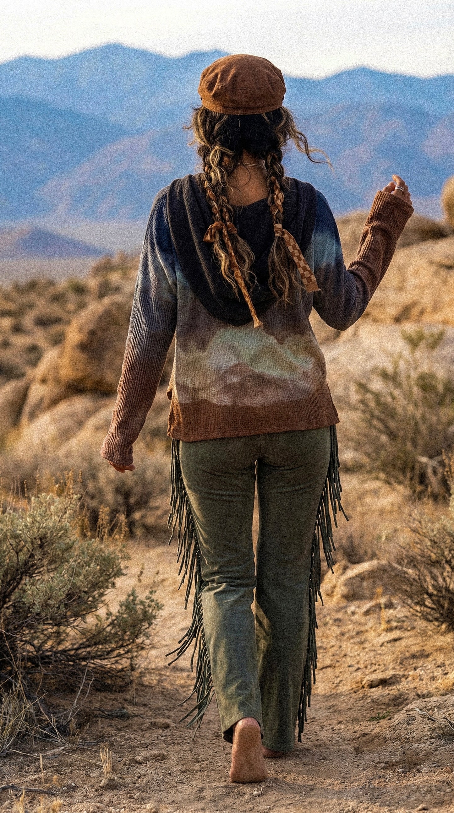 Small - Hooded Shirt - Long Sleeve - 100% Deadstock Cotton Gauzy Fabric and Thermal Cotton - Hand dyed