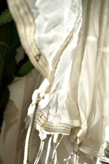 RARE White Vintage Army Parachute Maxi Skirt -Small - OOAK -RARE - Zipper