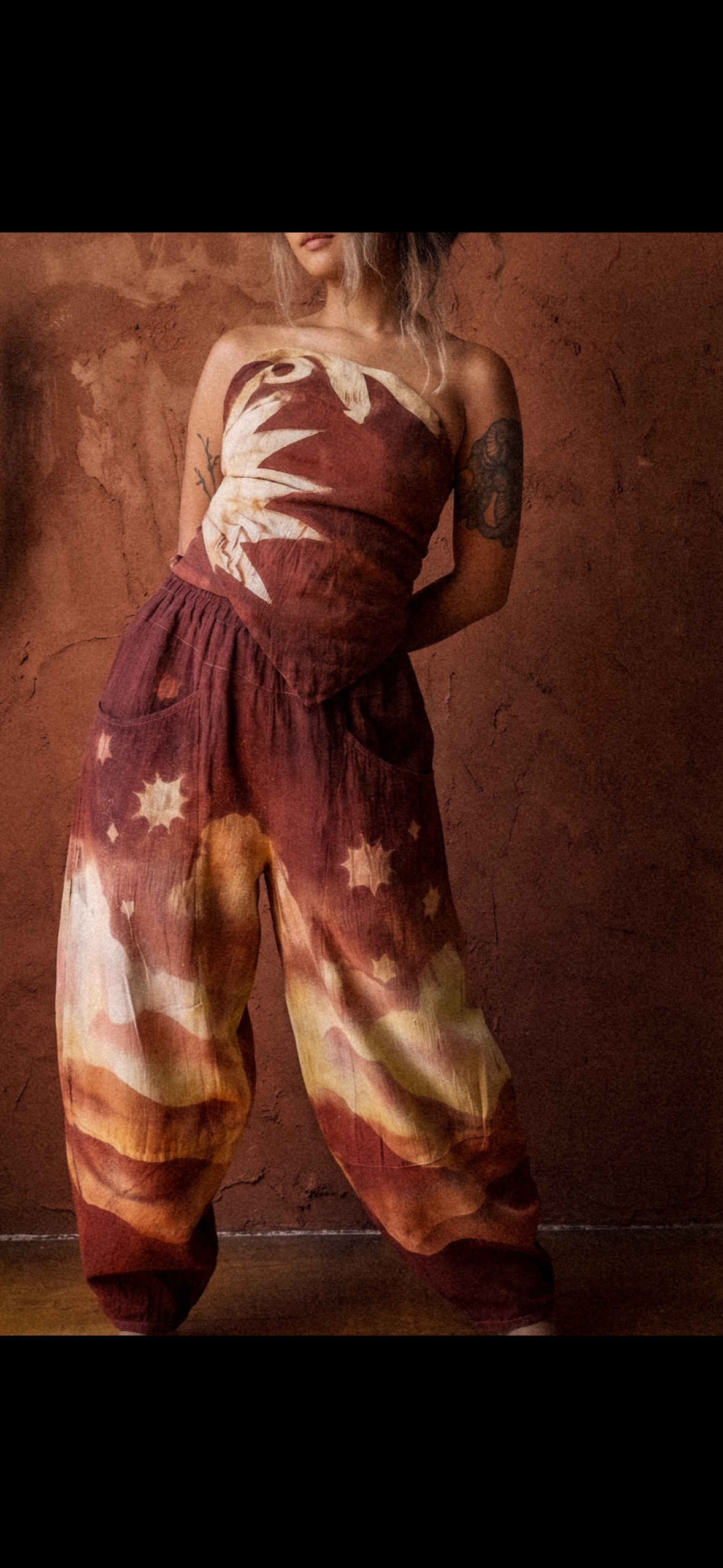 New! 4 Pre Order Slots - Golden Hour - Parachute Pants - 4-8 WEEKS CUSTOM  SLOT-Solar Power Terracotta-  100% Organic Hand loomed Kala Cotton - Limited Series