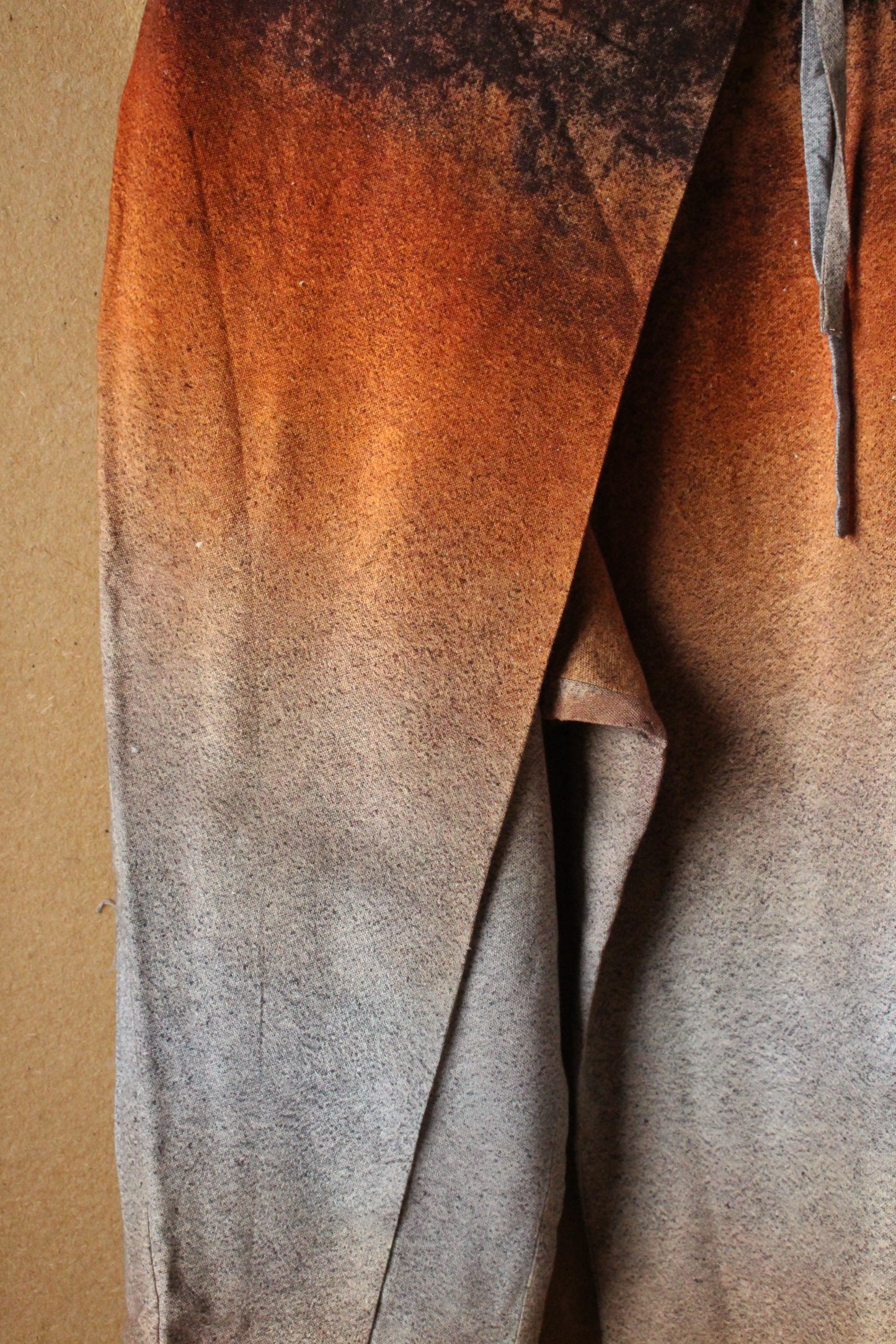 1 SMALL -Ready to Ship-New Printed Origami Pants - OXIDATION of the World - 100% Organic Kala Cotton - handwoven- Rain fed Cotton