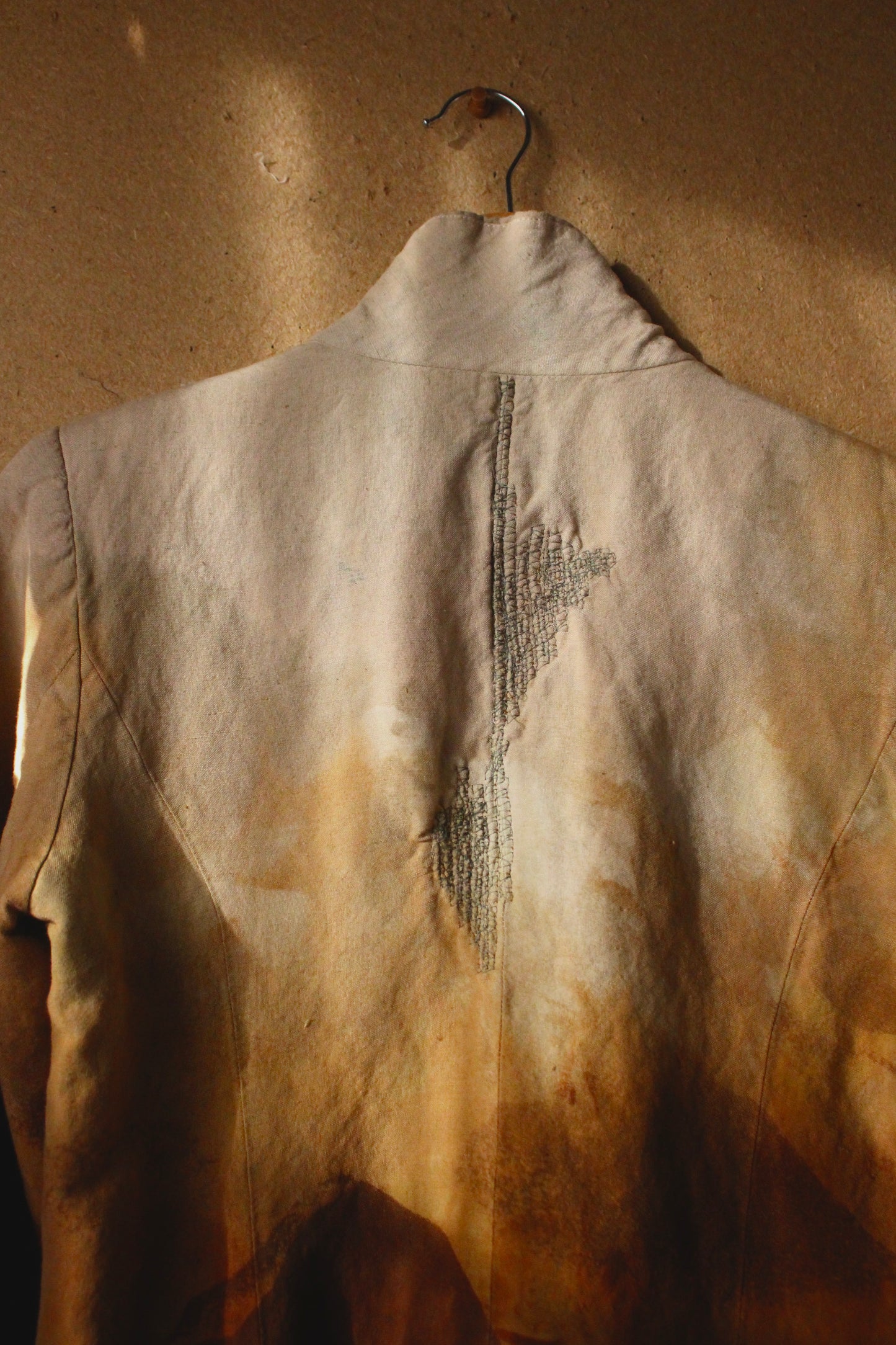 Sahara Blazer - Linen - Artist Business Proffessional Upcycled Blazer - Stitch Details