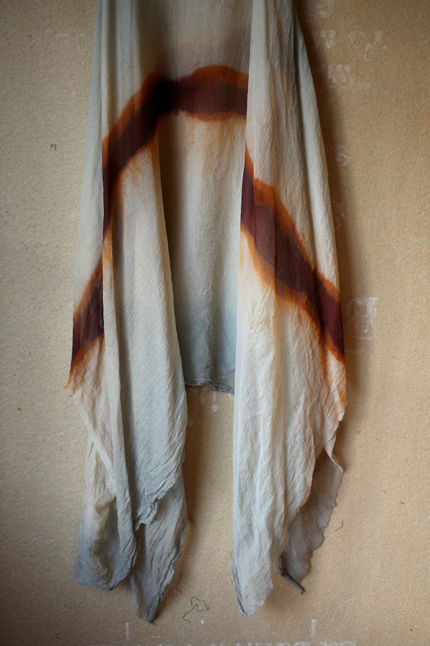 Free Size- Sunset Horizon on the Lake- EXPANSE 100% dead stock Silk Chiffon Cover up Dress- Adjustable  straps