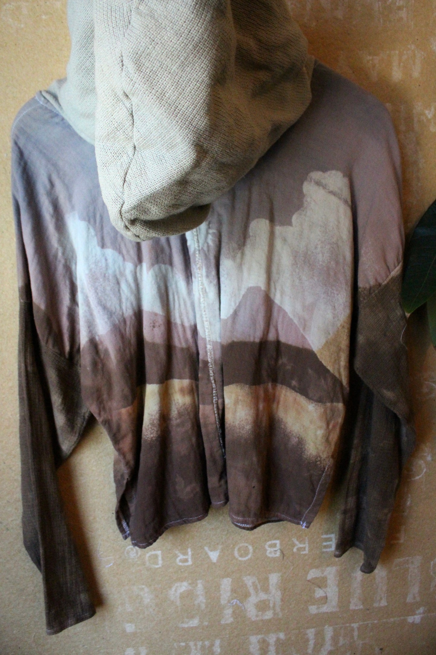 OOAK Small Hoodie Cover up Sweat shirt - Oversized hoodie 100% triple heavy thick weight cotton gauze with 100% open woven cotton
