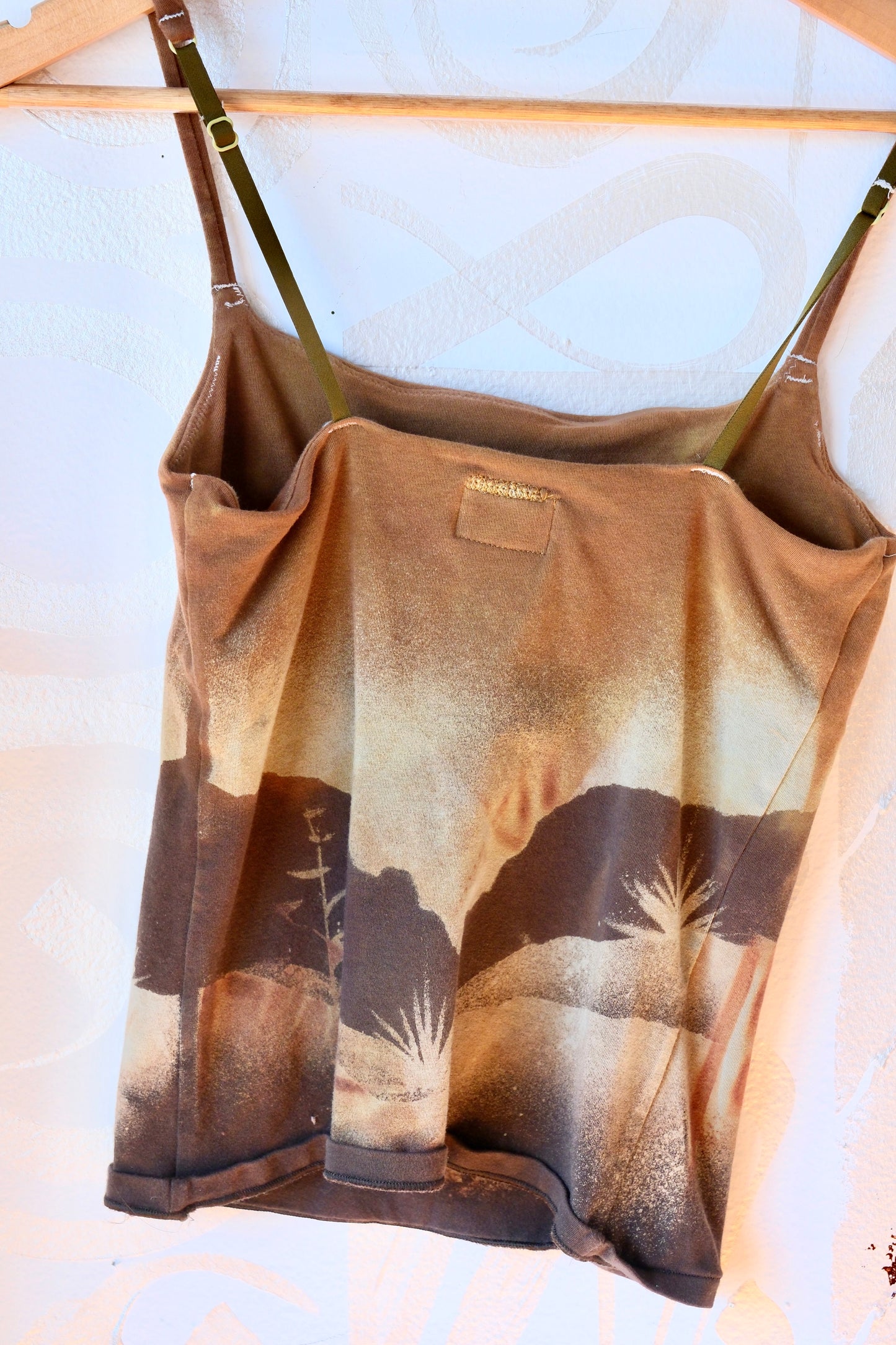 Medium - Earth Soil Landscape- Cami Tank Top - 91% organic cotton and 9% elastane - Moon add on optional