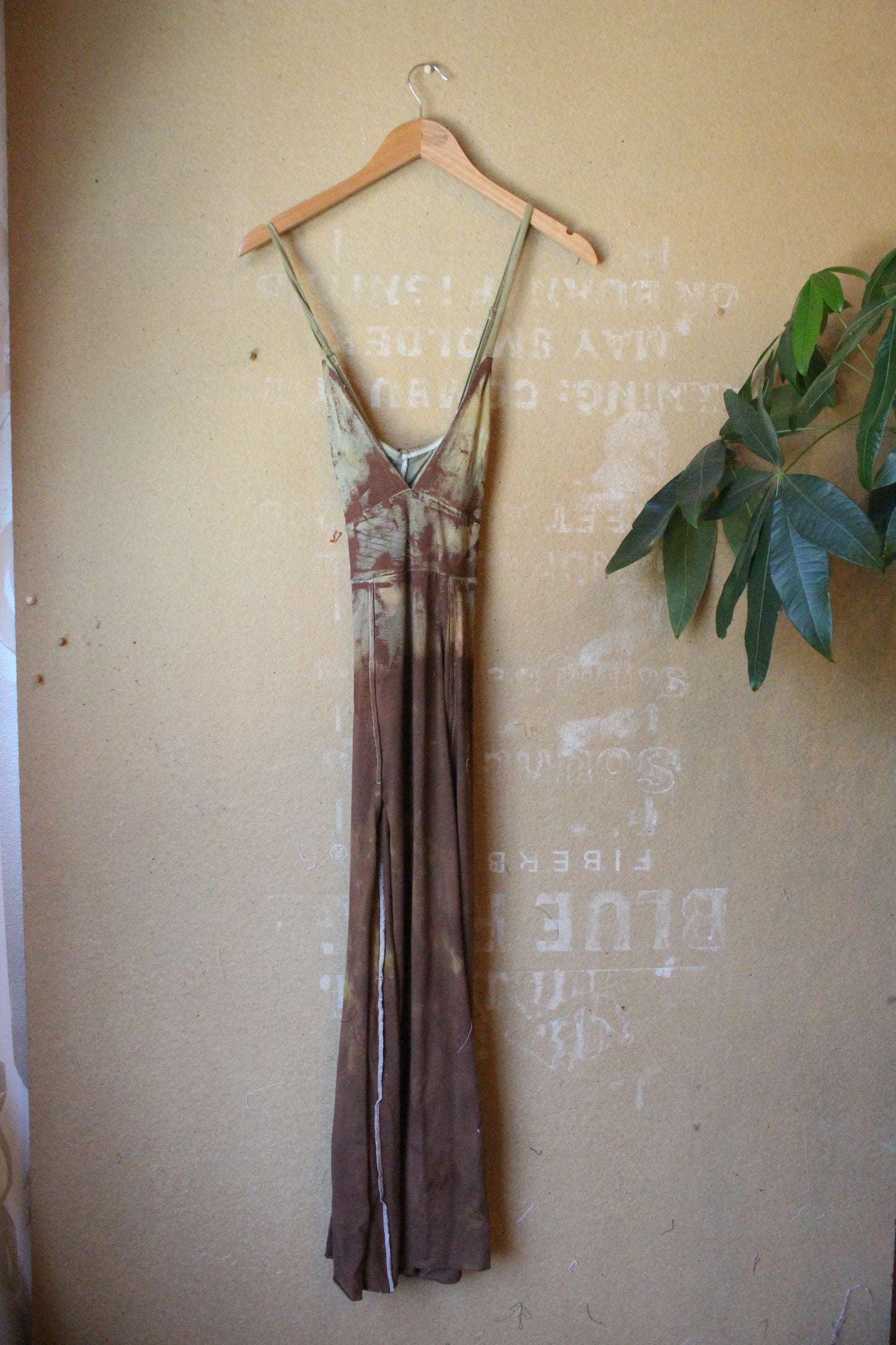 Small- OXIDATE Slit Dress 3- Made from Bamboo/Cotton/Spandex - Short length (dress for 5.5ft and shorter ) Hand painted - hand dyed & heat set