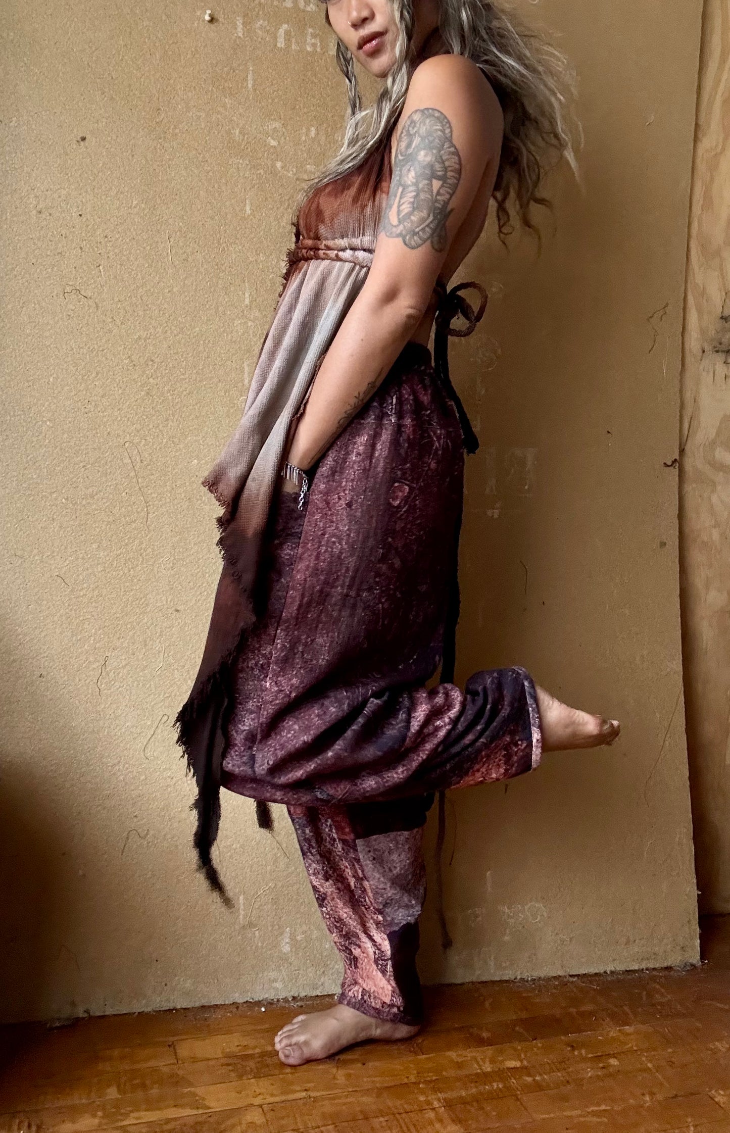 New! GOA Earth -Parachute Pants- RTS or MTO (2-4 Weeks) - Oxidation of the World Collection - 100% Organic Kala cotton Rain fed hand loomed heritage cotton