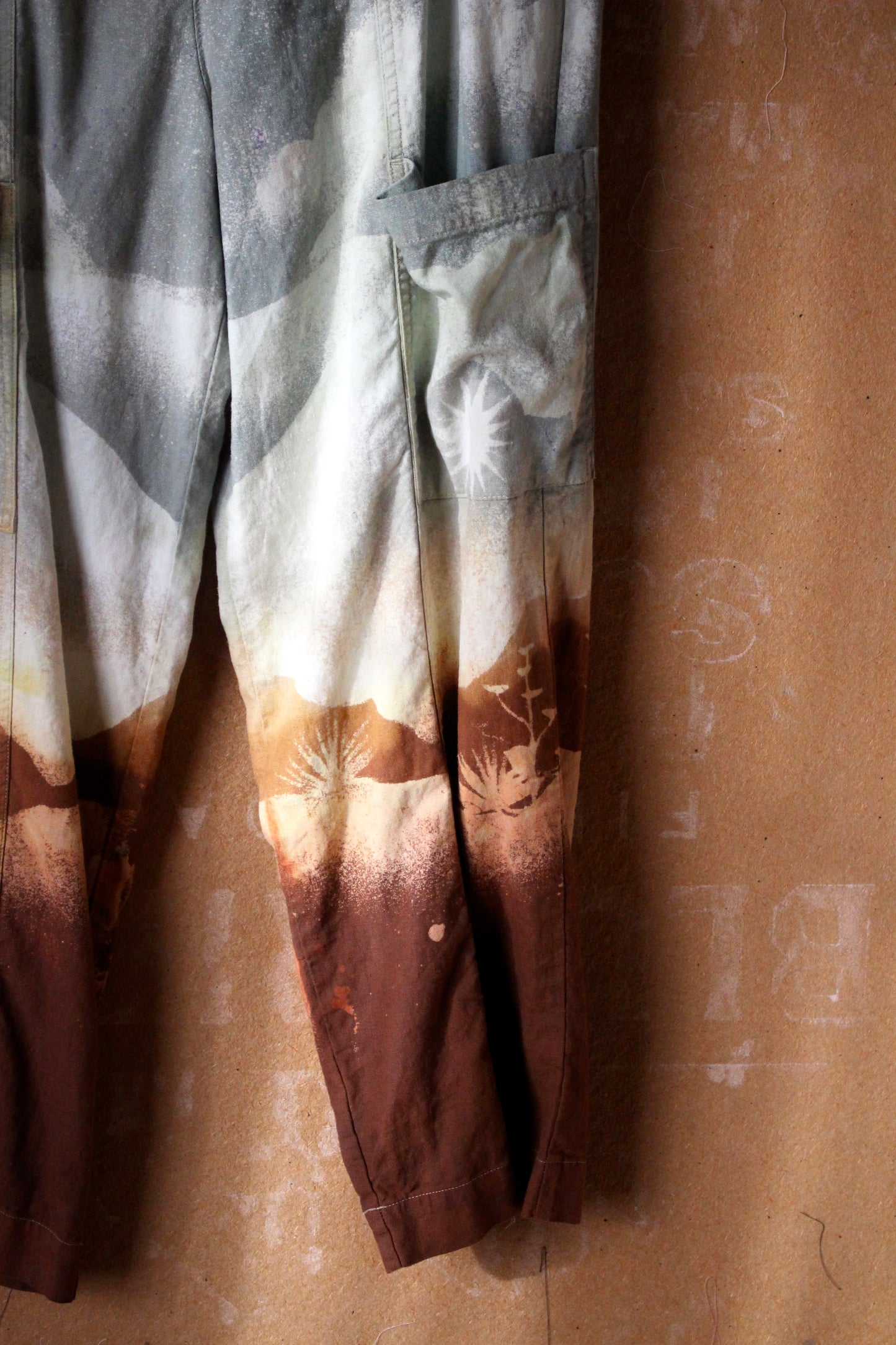 2 Pants OOAK Medium/Large- Landscape - Temple Swirl - 55% linen 45% Rayon Stretch Waist- Regenerazhinh Upcycled Pants (Copy)