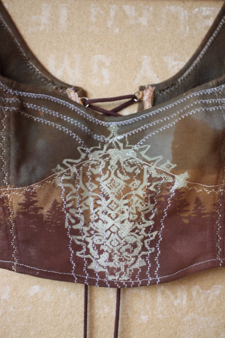 New! Small Corset- Rugspell sister corset- 100% Thick Sturdy French Terry Cotton- Deadstock fabric- Tie back