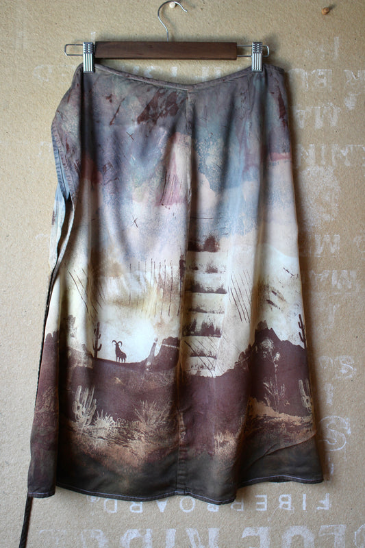 S/M - OXIDATE DESERT- Organic Lotus Agricultural Waste fabric - Wrap skirt 1