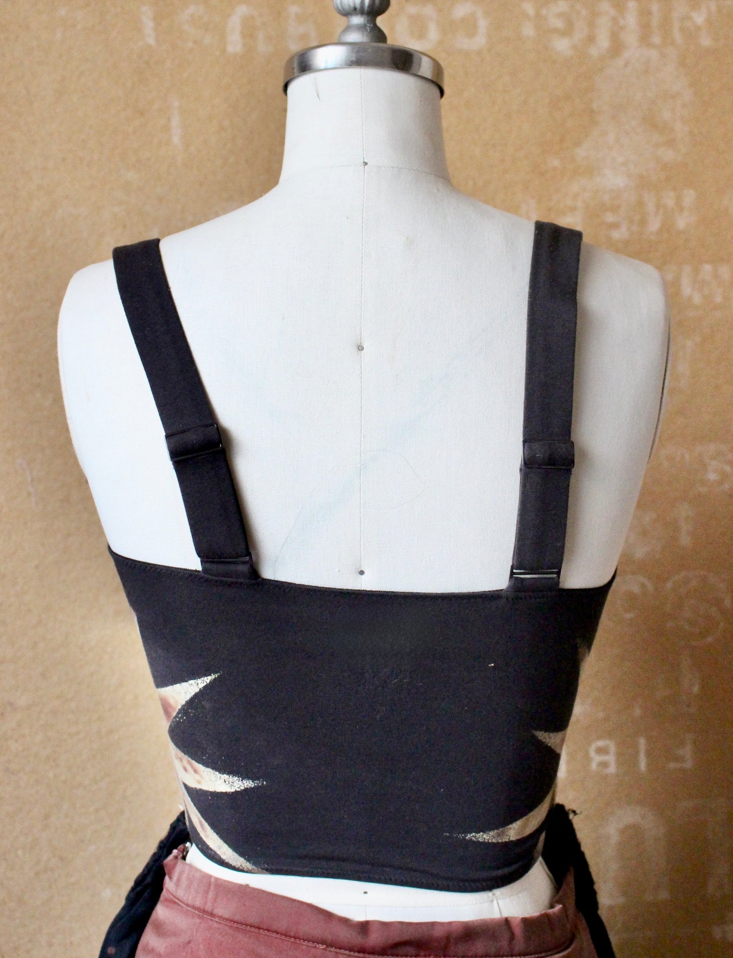 Black Star- 2 WEEK MTO (Made to Order) - Cotton Corset Bustier Pull over Tank Top- 90% Organic Cotton, 10% Elastane - 4 way stretch
