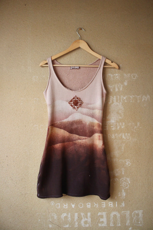 Small Mini Dress - Mauve Serenity Landscape mini Dress - OOAK - Soft 100% french terry -light-medium weight- THIS IS A SUPER MINI DRESS ( oversized top ) ahahha