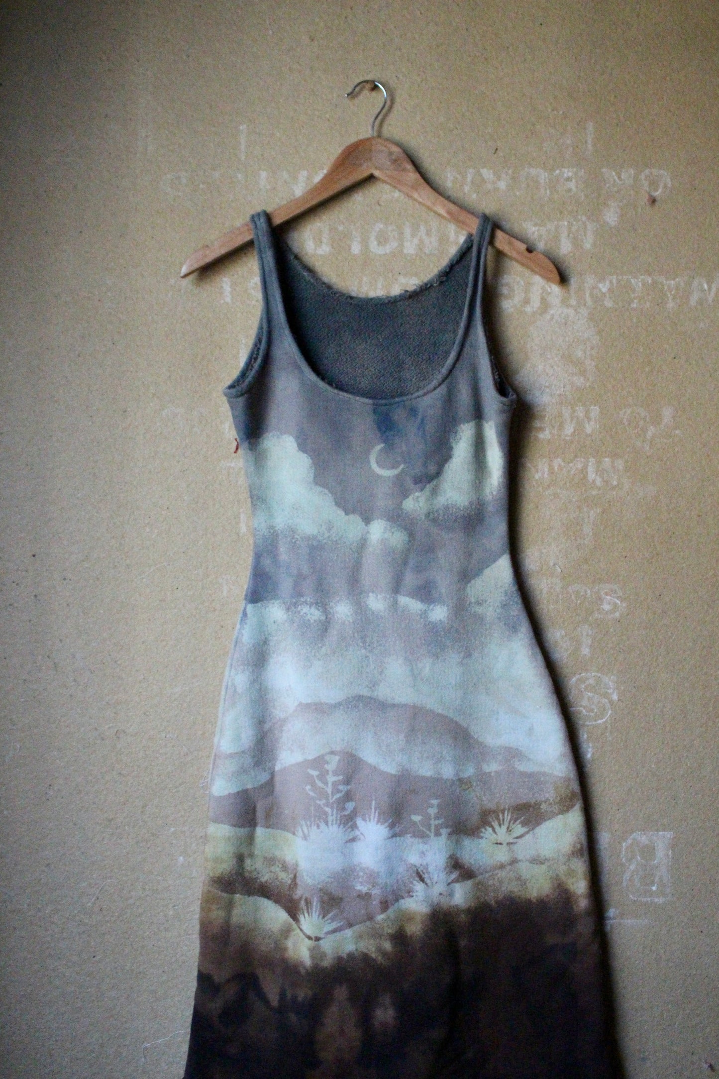 Fits Small/Medium -High Desert soothe -Tank Dress - super soft 100%cotton french terry - dead stock fabric