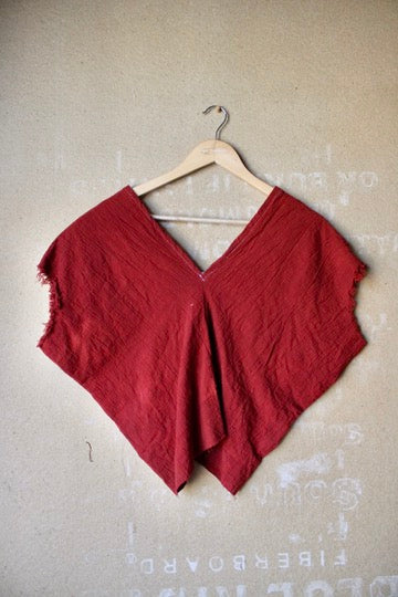 RTS - Petite (XS/S/M) The Bleed Henka Top - Organic Rain fed hand woven Kala Cotton- Hand dyed