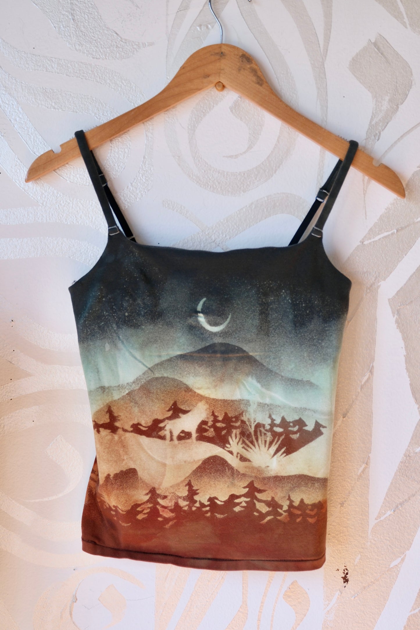 Medium - Midnight Mountain Hike - Cami Tank Top - 91% organic cotton and 9% elastane