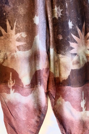 S/M -  Oxidation of the World/Canyon Star Burst -Kala Cotton Parachute pants - made from 100% Organic Kala Cotton