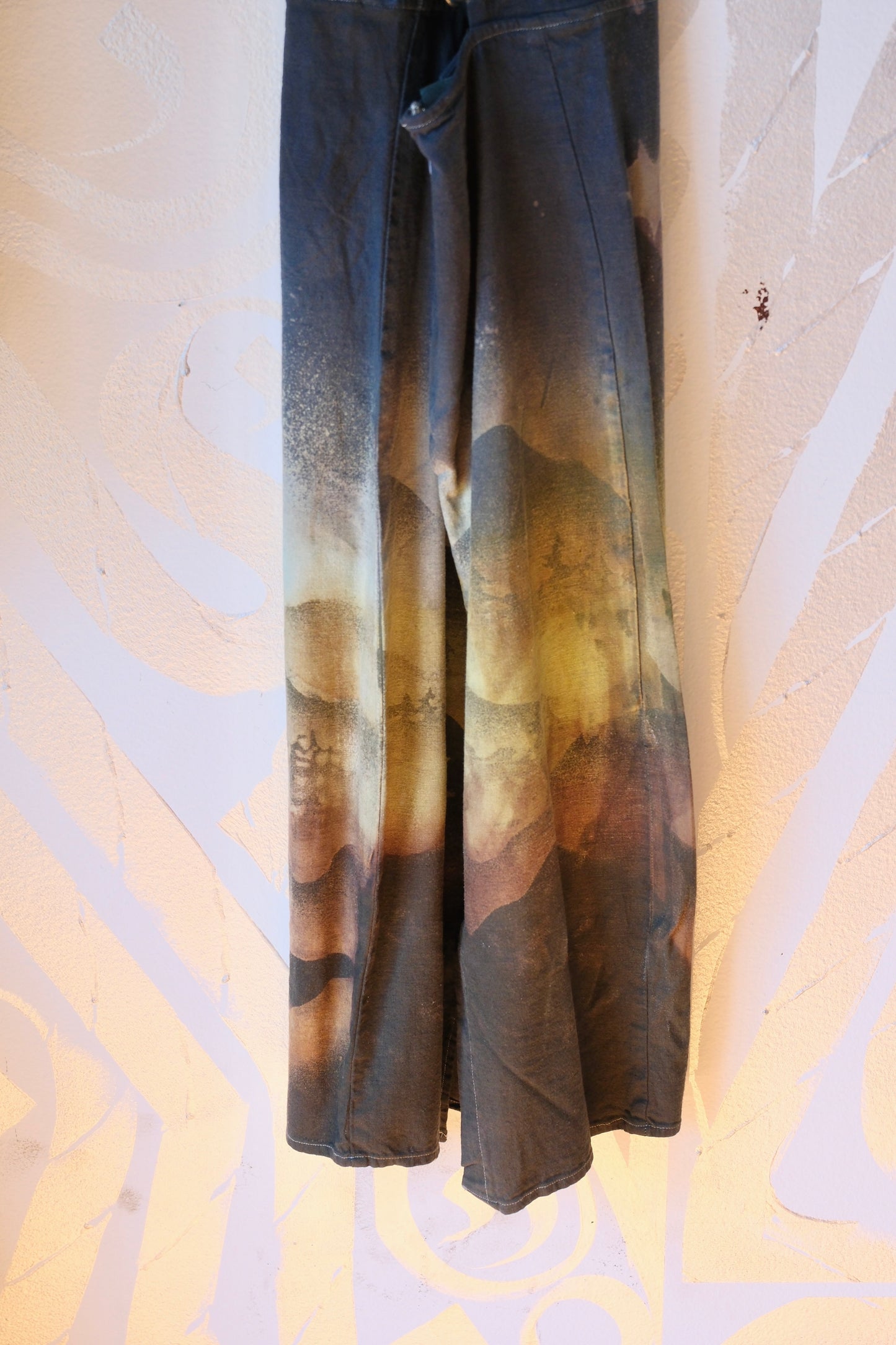 Small -  In the Mountains- Dress - Tie Back & Zipper - 50% Linen  48% Rayon  2% Spndx - Adjustable Straps-Upcycled Regenerazhinh -OOAK