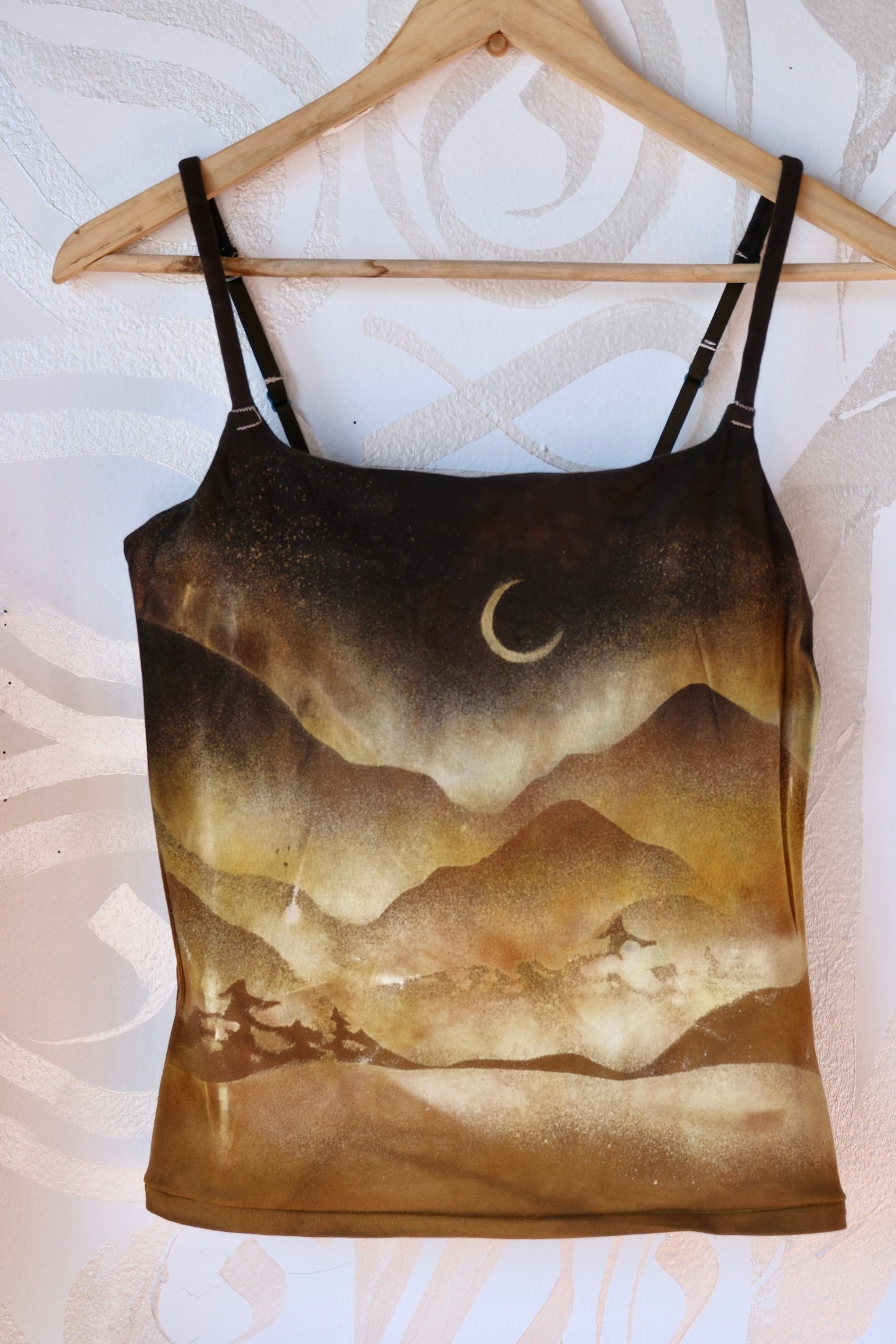 Large - Stark Foggy Mountain Layer Evening - Cami Tank Top - 91% organic cotton and 9% elastane