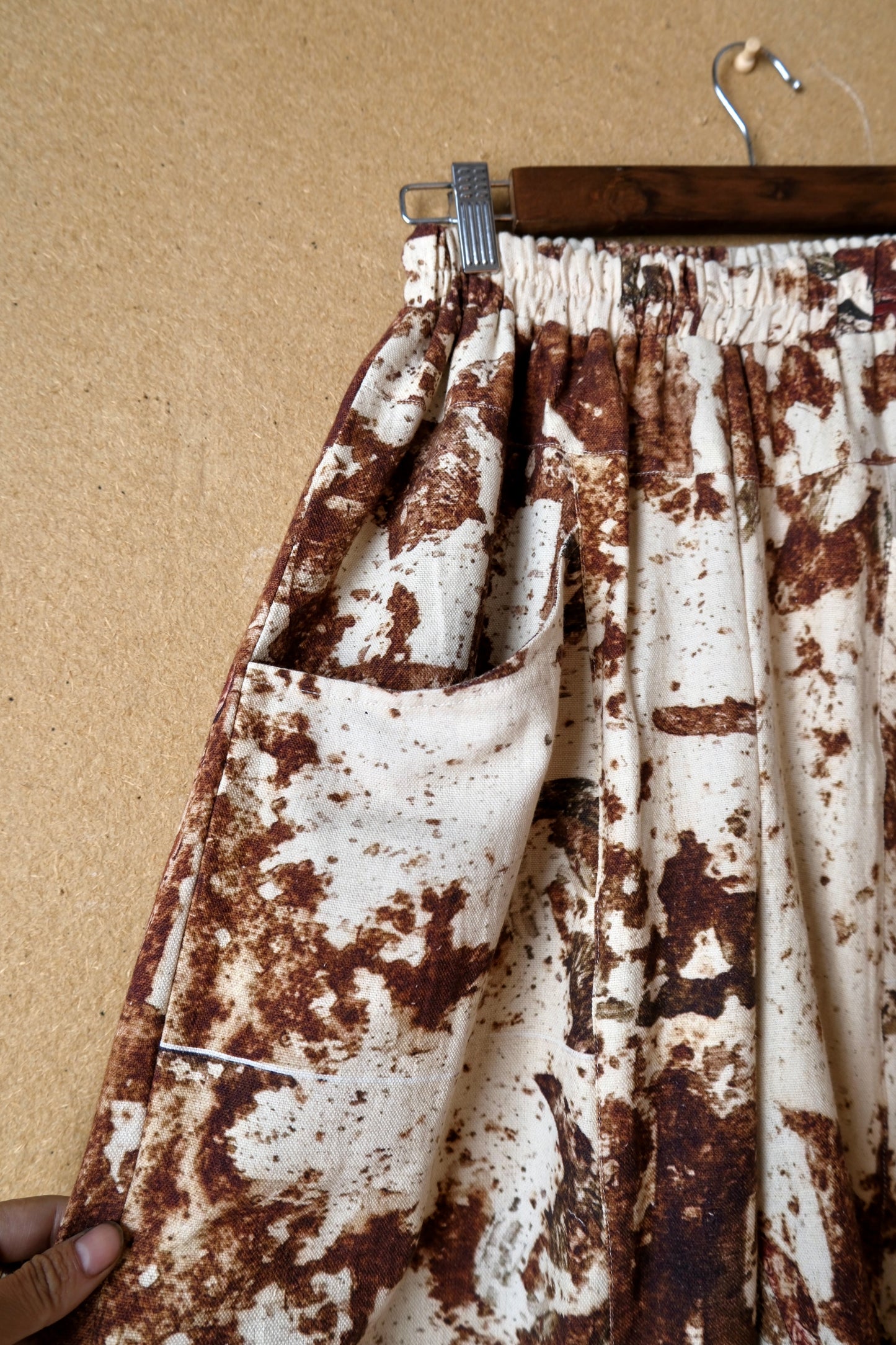 Rusty Hindi Sign - Parachute Pants -RTS- OXIDATION OF THE WORLD Collection - 100% Organic Rain fed Kala Cotton - Hand loomed