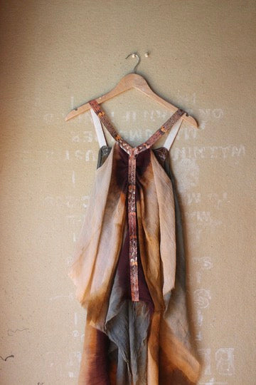 S/M- OOAK - Feather Drape Top - Reversible 100% Silk Chiffon ( deadstock)