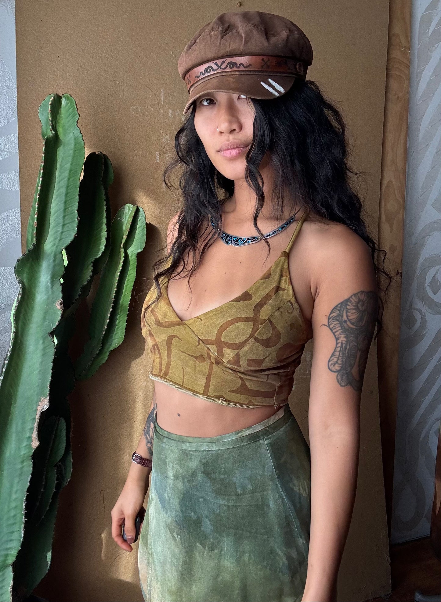 Small - Mustard- Darkoski X Zhinh Collaboration Crop Top