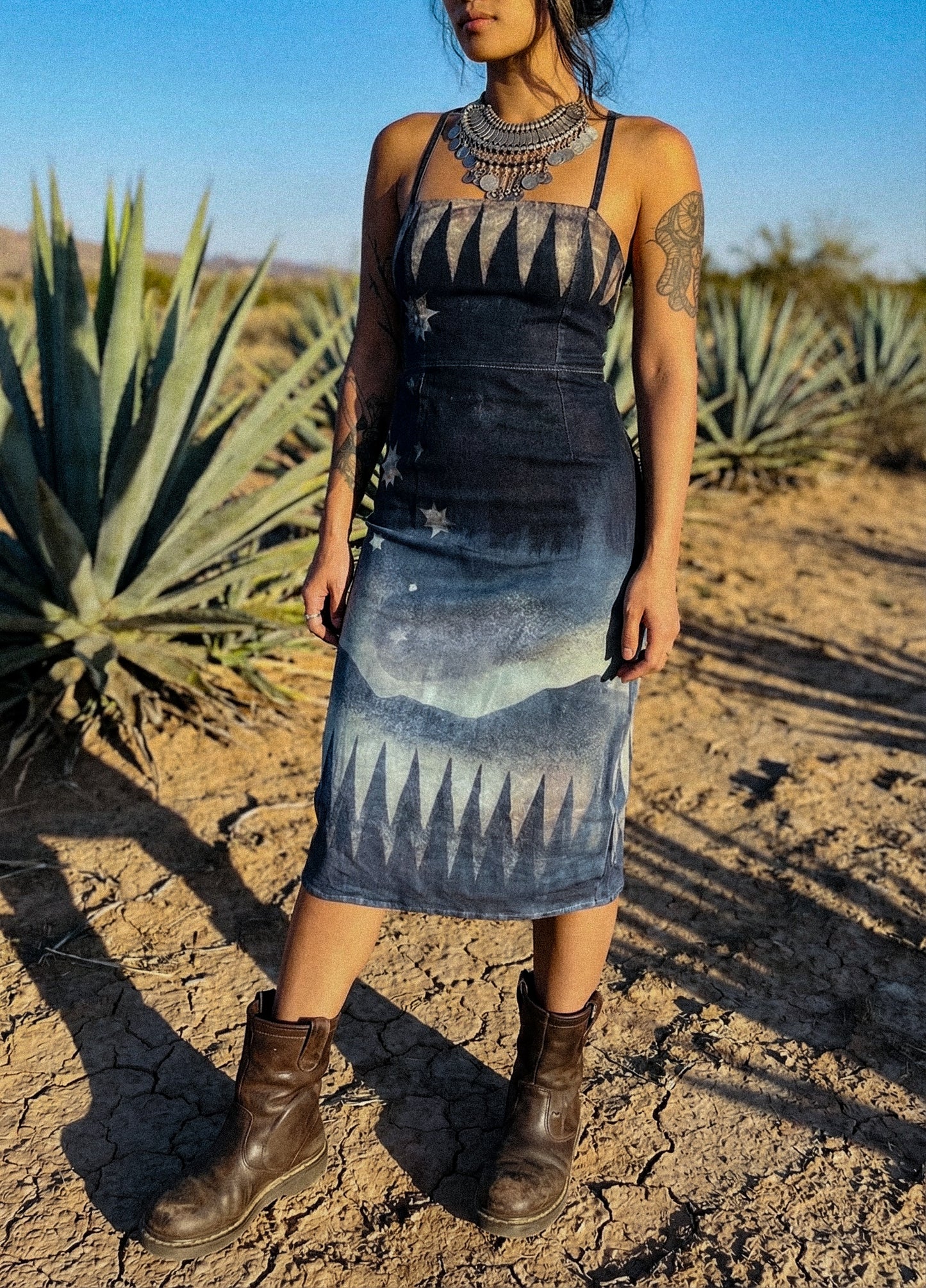 Small- Midnight Currents - OOAK- Upcycled - Regenera-zhinh-Stretchy- 50% Linen 48%Rayon 2 % Spndx