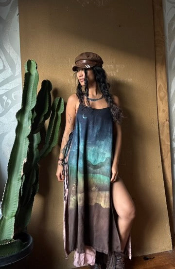 Small/Medium - Midnight Hike - The Zhinh DAI Tunic tie Dress 100% Cotton