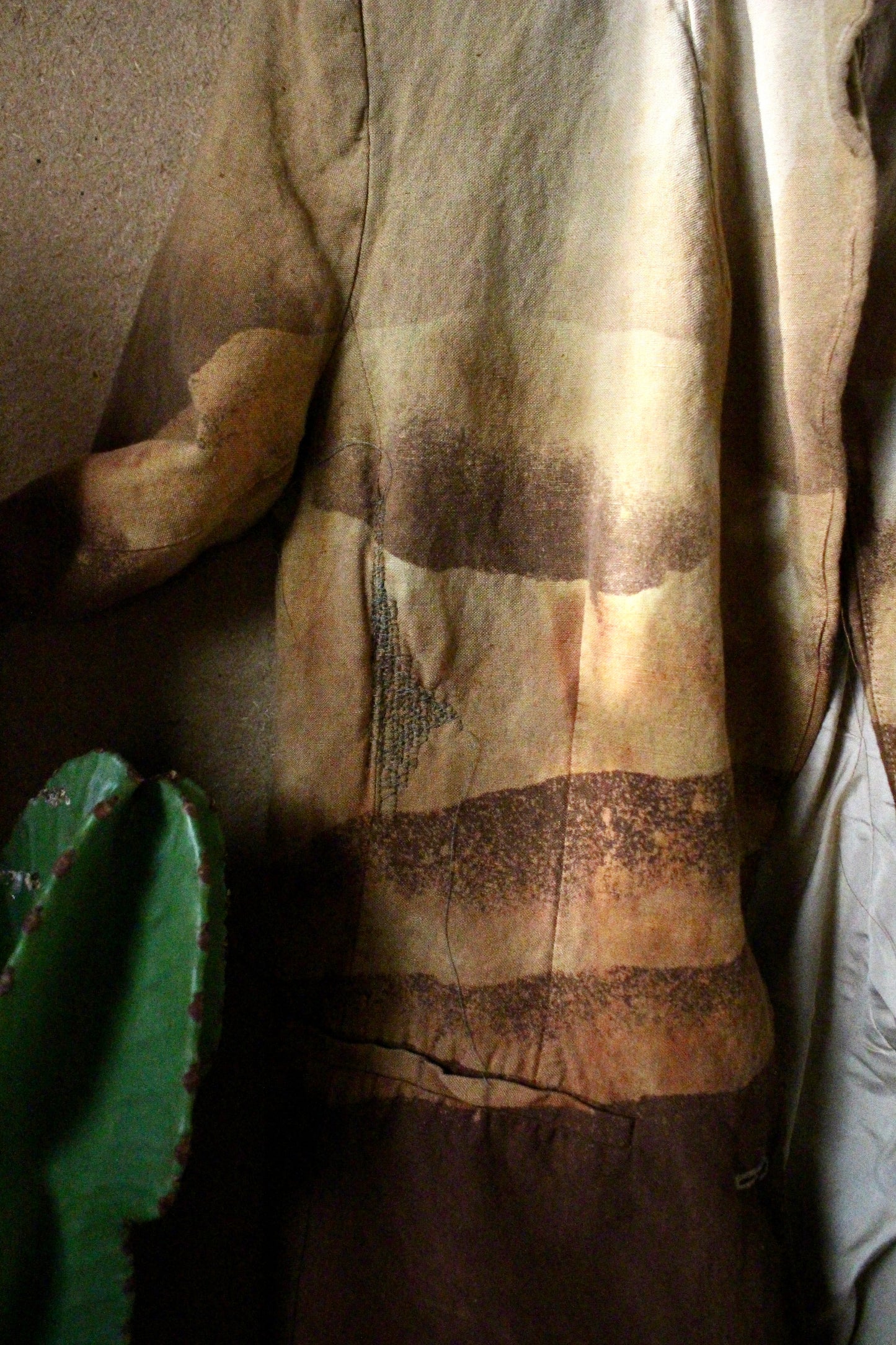 Sahara Blazer - Linen - Artist Business Proffessional Upcycled Blazer - Stitch Details