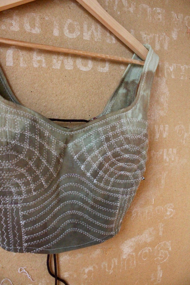 Small/Medium - Moss Agate Continuum Corset Top