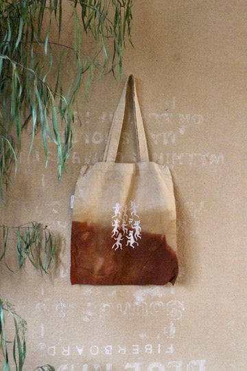 Zhinh - Roger/Celebration of Life Print Tote Bag - Limited series - Hand dyed - Screen Printed- Organic Cotton- Grocery bag/Book Bag/Picnic Bag