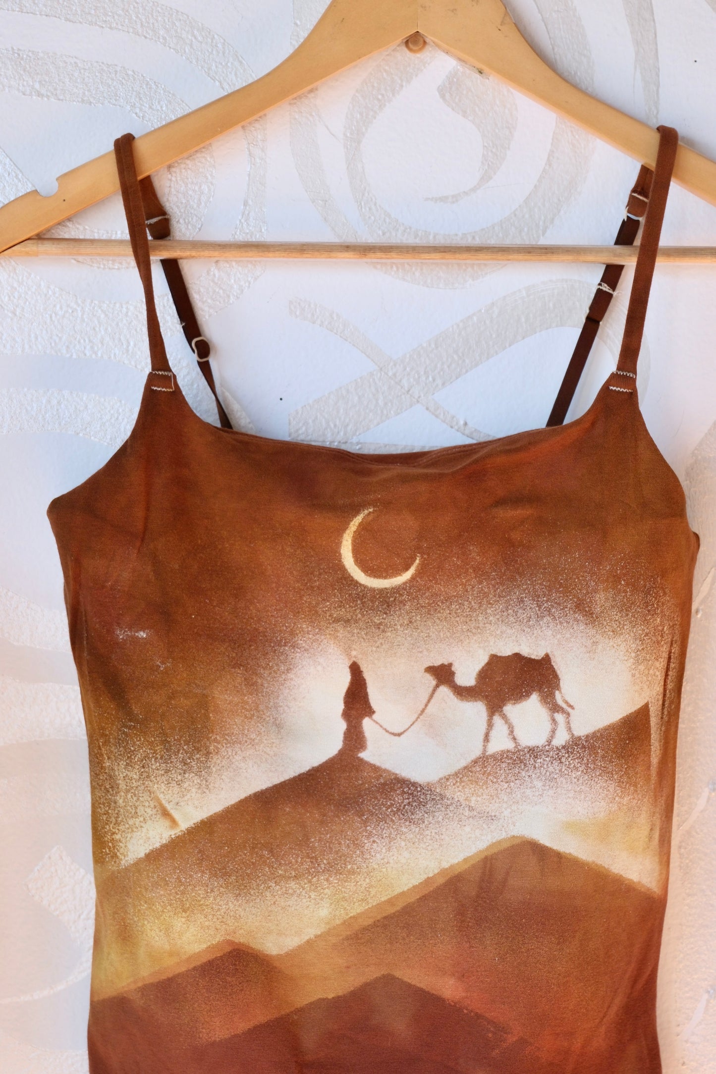 Large- Sahara Desert Journey-Cami Tank Top - 91% organic cotton and 9% elastane