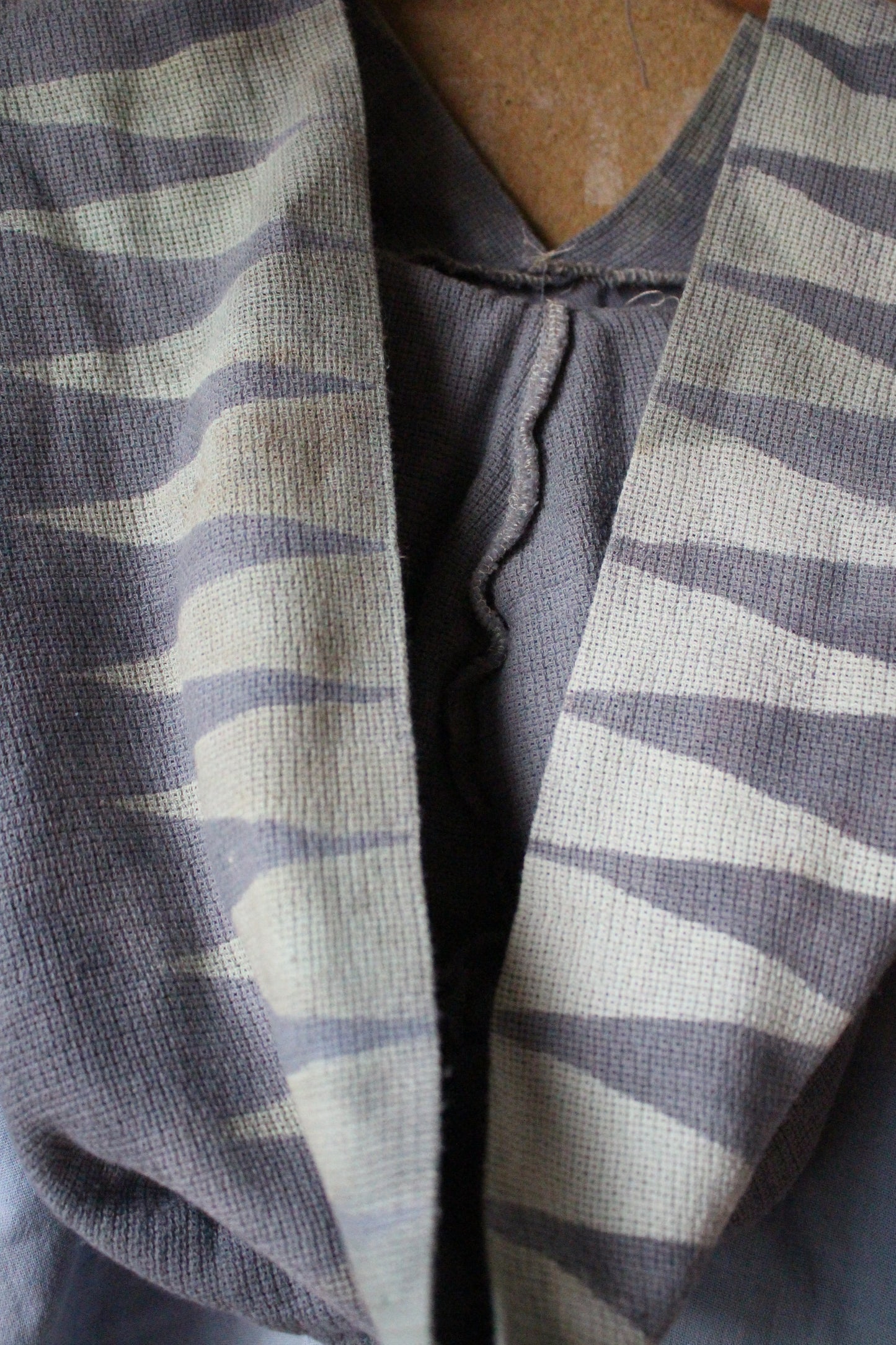 Medium - Blue Cloudy Skies Hoodie - OOAK -Over shirt Hoodie -100% triple layered Cotton gauze & 1000% cotton open weave- deadstock fabric - - Oversized Hood -