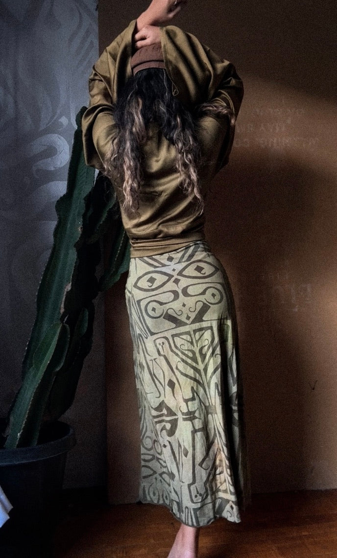 1 PRE-ORDERs - OLIVE You Green -  Kimono Wrap top - Milky Lotus Waste Fabric- XS/S  S/M.  M/L (Copy)