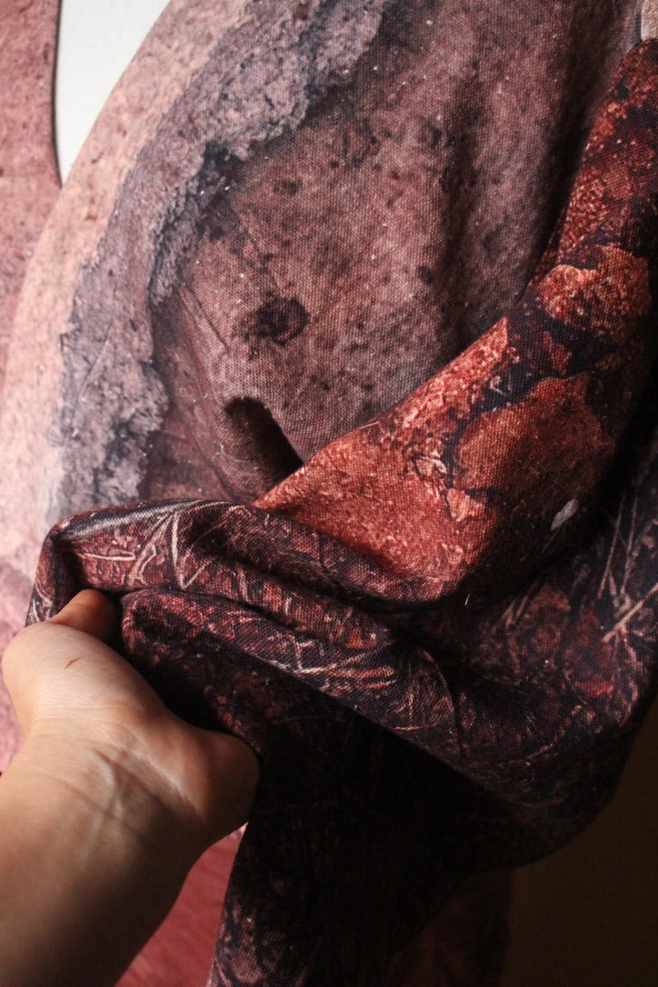 S/M - GOA Earth Kimono Wrap top - 100%Organic Kala Cotton - Hand Loomed Heritage cotton- Oxidation of the World Collection -