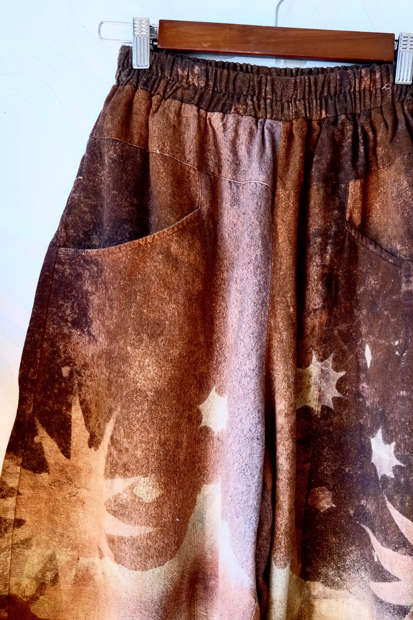 S/M -  Oxidation of the World/Canyon Star Burst -Kala Cotton Parachute pants - made from 100% Organic Kala Cotton