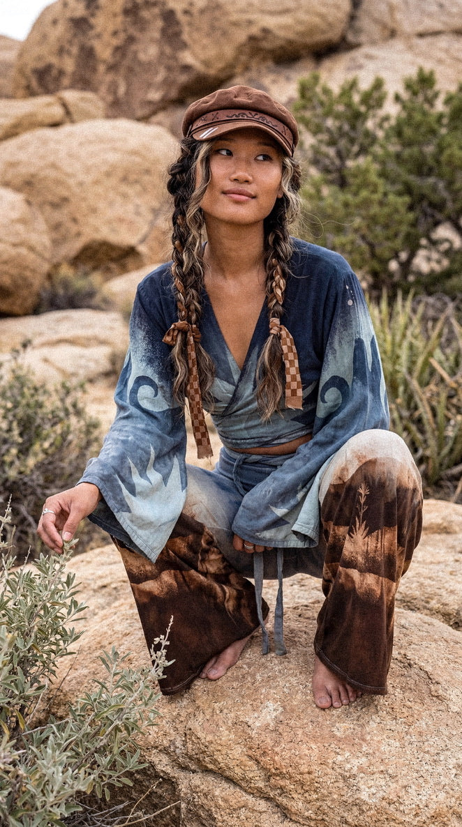 RESERVED -  XS/Small - High Desert Wide legged Pants - Liquidy flow - Modal/Spdnx - Upcycled