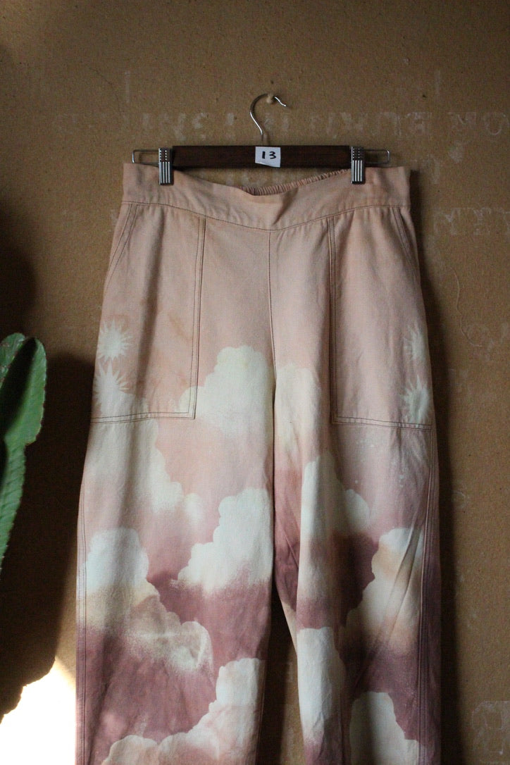 Medium/Large - Blush Cloudy Day Puddle Pants - Heavy duty 100% Cotton CAnvas - A Zhinh Original design pants - Regenerazhinh