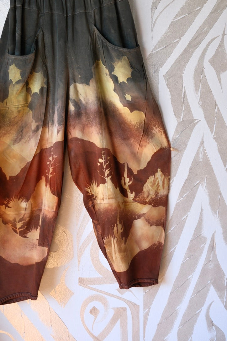 SMALL - Canyon Daze Parachute pants - made from Lotus Agricultural waste vegan "silk"