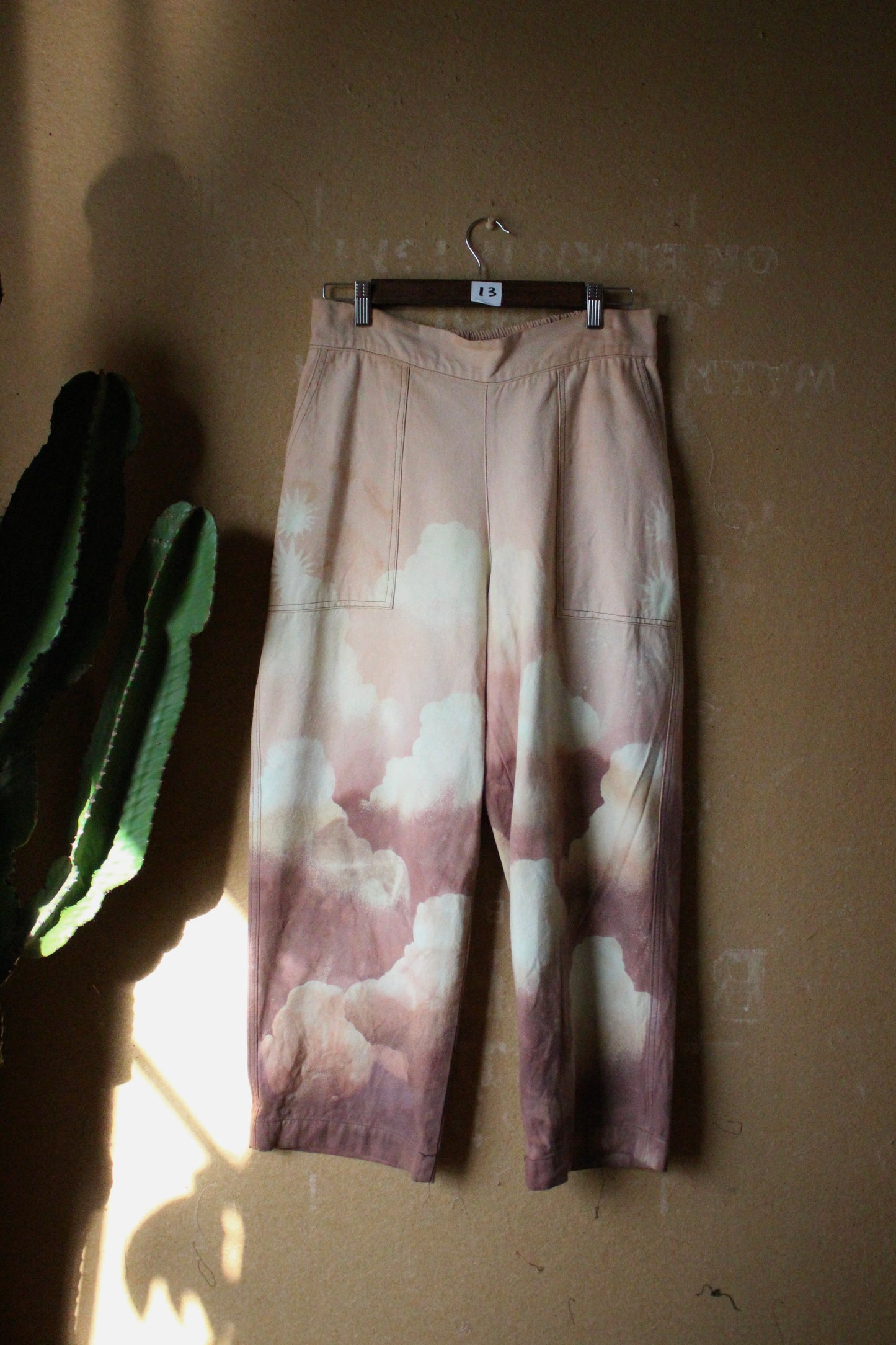 Medium/Large - Blush Cloudy Day Puddle Pants - Heavy duty 100% Cotton CAnvas - A Zhinh Original design pants - Regenerazhinh
