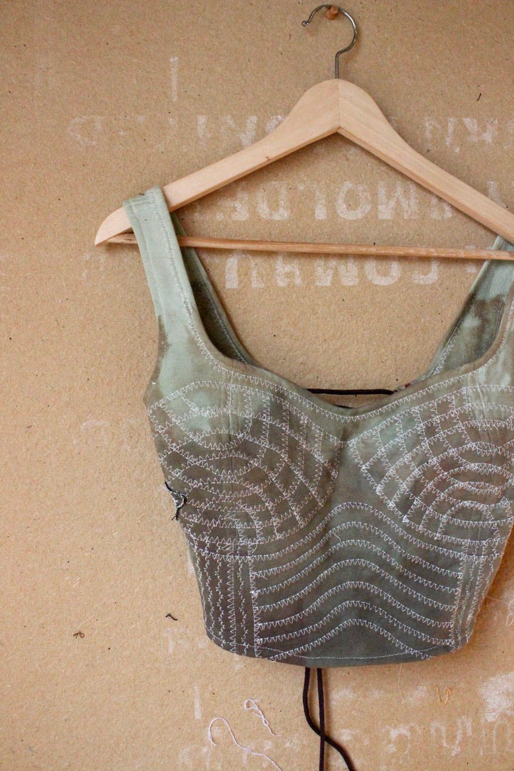 Small/Medium - Moss Agate Continuum Corset Top